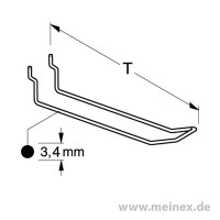 50 Stück Doppelhaken 30cm Für Tegometall Lochwand 50 Doppelhaken Für Tegometall Lochwand – Länge 30 Cm, Schlaufenhaken HD300 Lochblech Haken