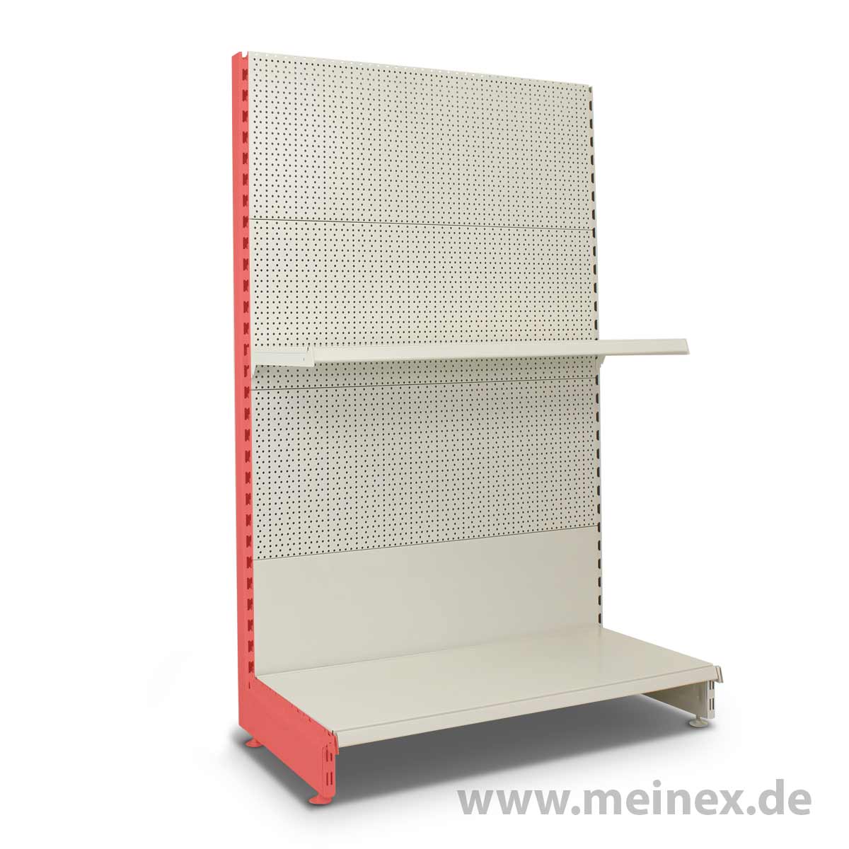 Wandregal mit Lochrückwand und einem Fachboden von Tegometall | Tegometall-Shop