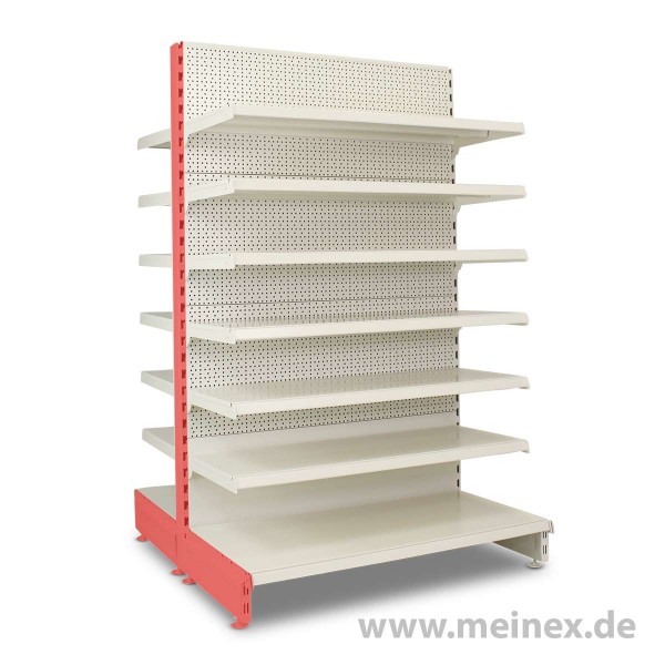 Gondelregal mit Lochrückwand Tegometall Konfigurator