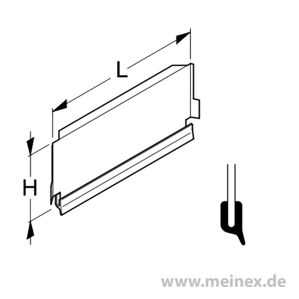 Sockelblende Tegometall Innenecke 90 Grad