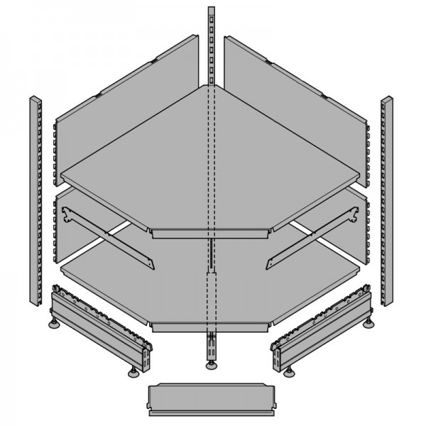 Eckregal Aufbau Tegometall Innenecke 90 Grad