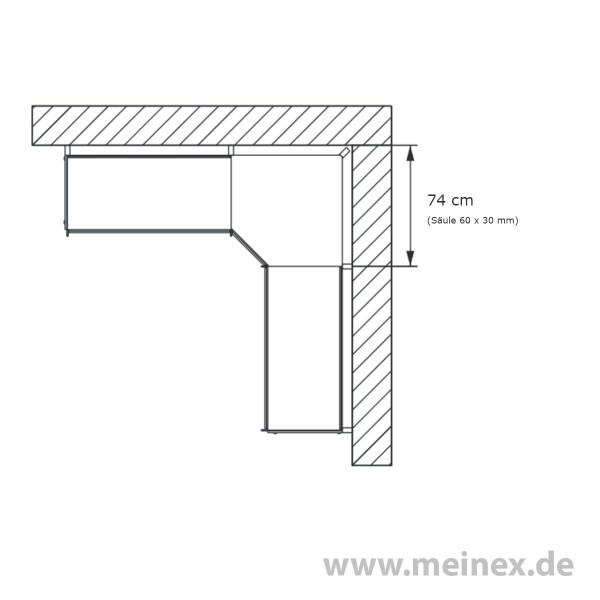Eckregal Tegometall Innenecke 90 Grad